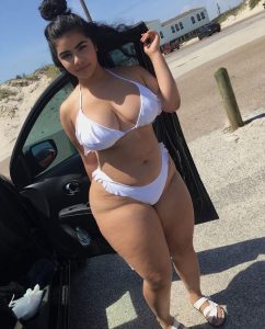 Curvy In White Bikini